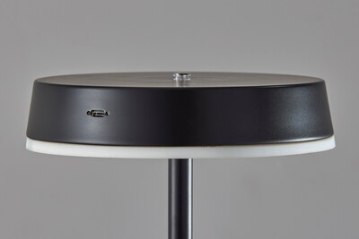 Adesso Mira 55" Black Cordless LED Floor Lamp with Disc-Shaped Shade (2612-01)