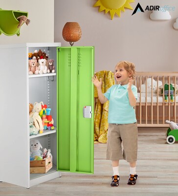 AdirOffice 48"H Single Tier Green Storage Locker (ADI629-01-GRN-DL)