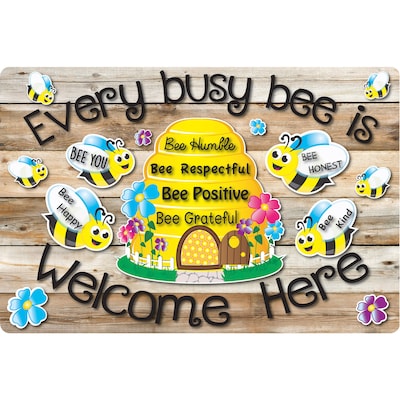 Ashley Smart Poly Computer Mouse Pad, 8 x 10, Every Busy Bee is Welcome Here, 6/Pack (ASH12504-6)