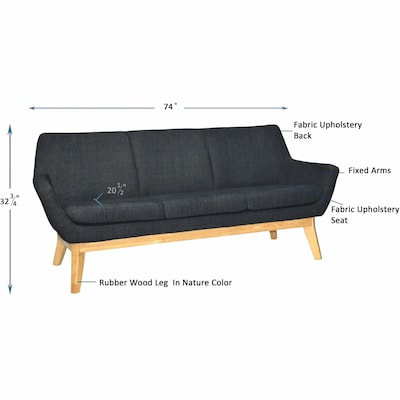 Lorell Quintessence Collection Sofa, Black (LLR68960)