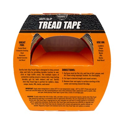 Gorilla Anti-Slip Tread Tape, 2 x 10 ft., Black (115944)
