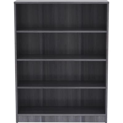 Lorell 48 4-Shelf Bookcase with Adjustable-Shelves, Weathered Charcoal Laminate (LLR69566)