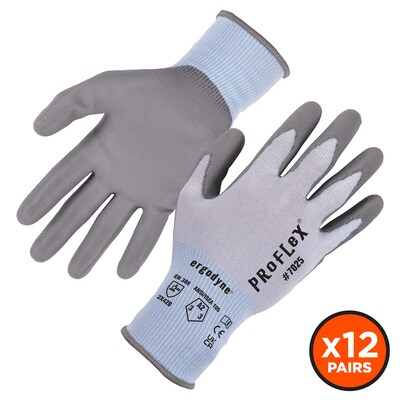 Ergodyne ProFlex 7025 PU Coated Cut-Resistant Gloves, ANSI A2, Blue, XL, 12 Pair (10425)