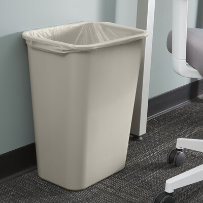 Coastwide Professional™ Plastic Trash Can, 10.25 Gallon, Beige (CW56434)