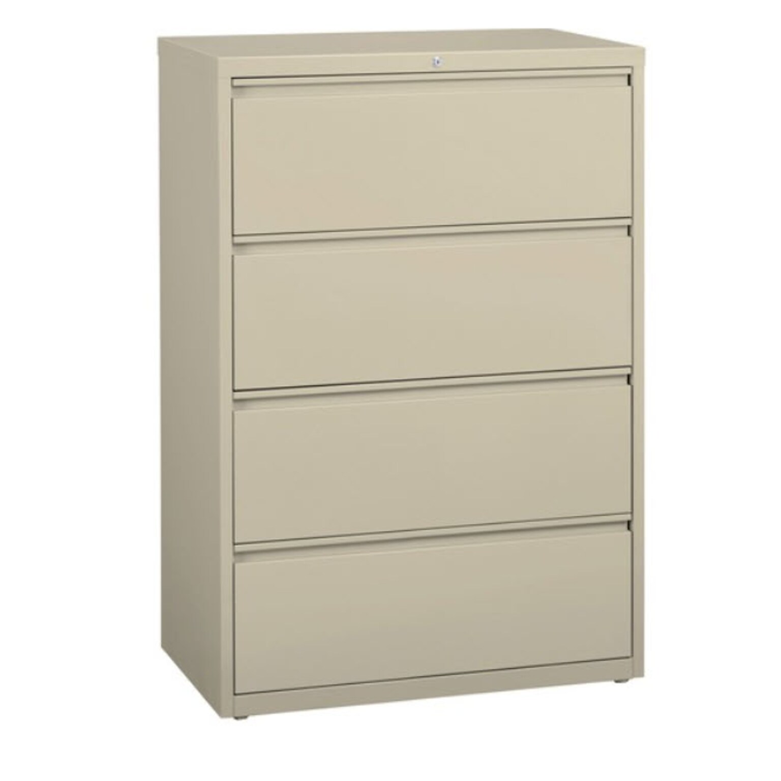 Lorell Fortress Series 4-Drawer Lateral File, Letter/Legal, 53-1/4H x 36W x 19-1/4D, Putty (LLR60444)
