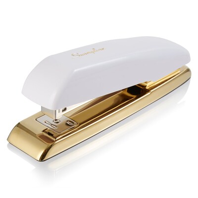 Swingline Durable Desktop Stapler, 20-Sheet Capacity, White/Gold (64701)