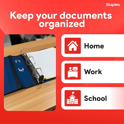 Staples 2" 3-Ring Better Binder, D-Ring, Blue (ST55872-CC)