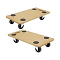 Mount-It! Small Platform Mover Dolly, 220 lb. Capacity, Light Brown, 2/Pack (MI-927)