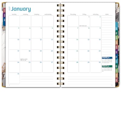 2027 Excello Brands 6" x 8" Weekly & Monthly Standard Planner, Paperboard Cover, Black Gold Marble (FSHN-CY27-58-34)