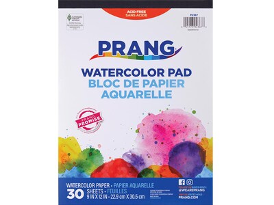 Prang Watercolor Pad, 9 x 12, White, 30/Sheets (P2367)