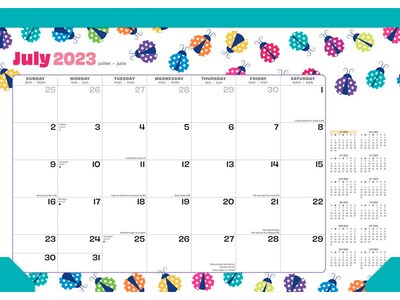 2023-2024 BrownTrout Ladybug Party 15.5 x 11 Academic & Calendar Monthly Desk Pad Calendar (9781975471996)