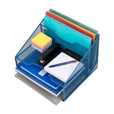 Mind Reader 5 Compartments Desk Organizer Tray - Turquoise