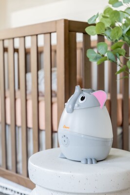 Crane Mini Elephant Ultrasonic Cool Mist Tabletop Humidifier, 0.5-Gallon, Gray (EE-8260)
