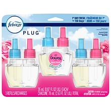 Febreze Fade Defy PLUG Air Freshener Refill, Downy April Fresh Scent, 0.87 Fl. Oz. 3/Pack (52369)