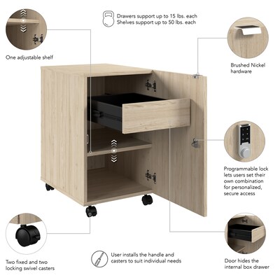 Bush Business Furniture Assure 26"H Storage Cabinet, Natural Elm (AUS116NESU)
