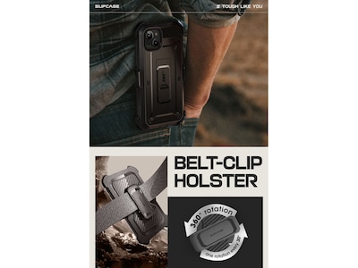 SUPCASE Unicorn Beetle PRO Rugged Case for iPhone 15 Plus, Shock-Absorbing, Black (SUP-iPhone2023-6.7-UBPro-SP-Black)