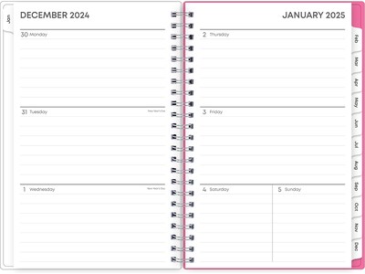 2025 Blue Sky Orchid 5 x 8 Weekly & Monthly Planner, Plastic Cover, White/Pink (142084-25)