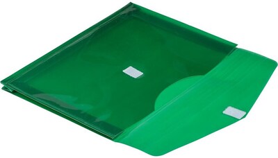 JAM Paper Premium Plastic Document File, Letter, Green, 3/Pack (218V2GRX3)