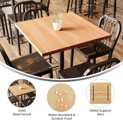 Flash Furniture Bennett 36"W x 36"D 1.5" Thickness Square Table Top, Wooden, Natural (GSF0033636NAT)