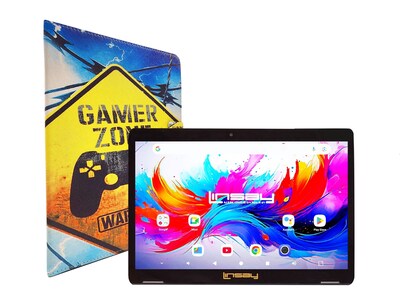 Linsay F10 Series 10.1" Tablet, Wi-Fi, Octa Core, 256GB eMMC, Android 15, with Gamer Case (F10XIPGCGAPLUS)