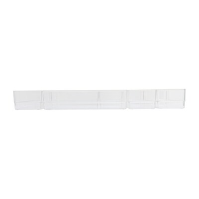 Martha Stewart Kerry Plastic Stackable Office Desk Drawer Organizer, Various Sizes, Clear/Gold, 8/Set (BEPB3371G8CGD)