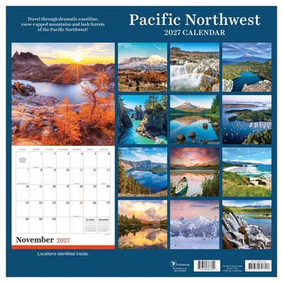 2027 TF Publishing Pacific Northwest 12" x 12" Monthly Wall Calendar, Multicolored (27-1021)