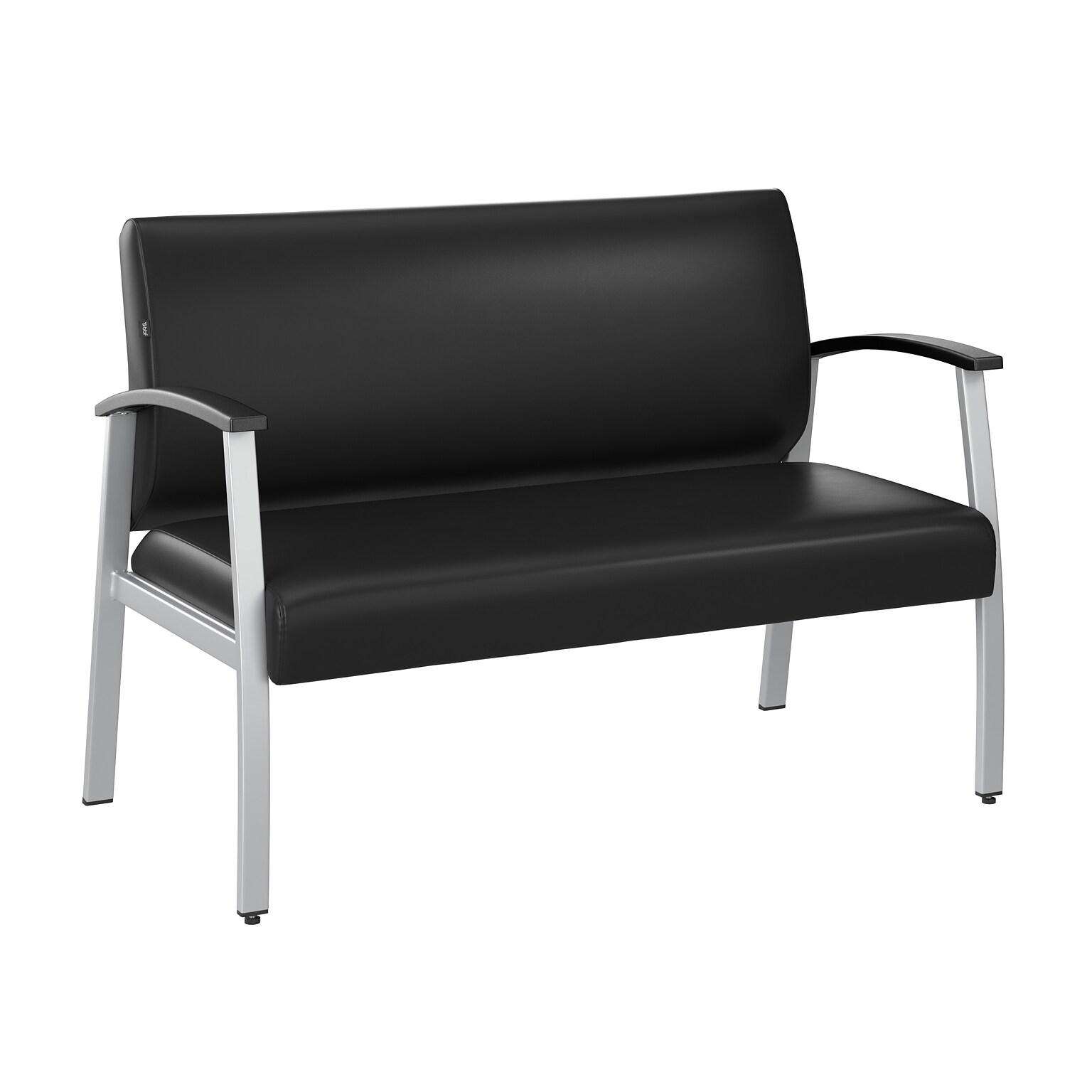 Bush Business Furniture Arrive Vinyl Waiting Room Loveseat, Black (CH3903BVL-03)