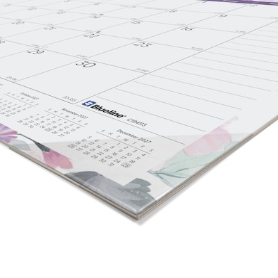 2027 Blueline Colorful Passion Floral 22" x 17" Monthly Desk Pad Calendar (C194113-27)