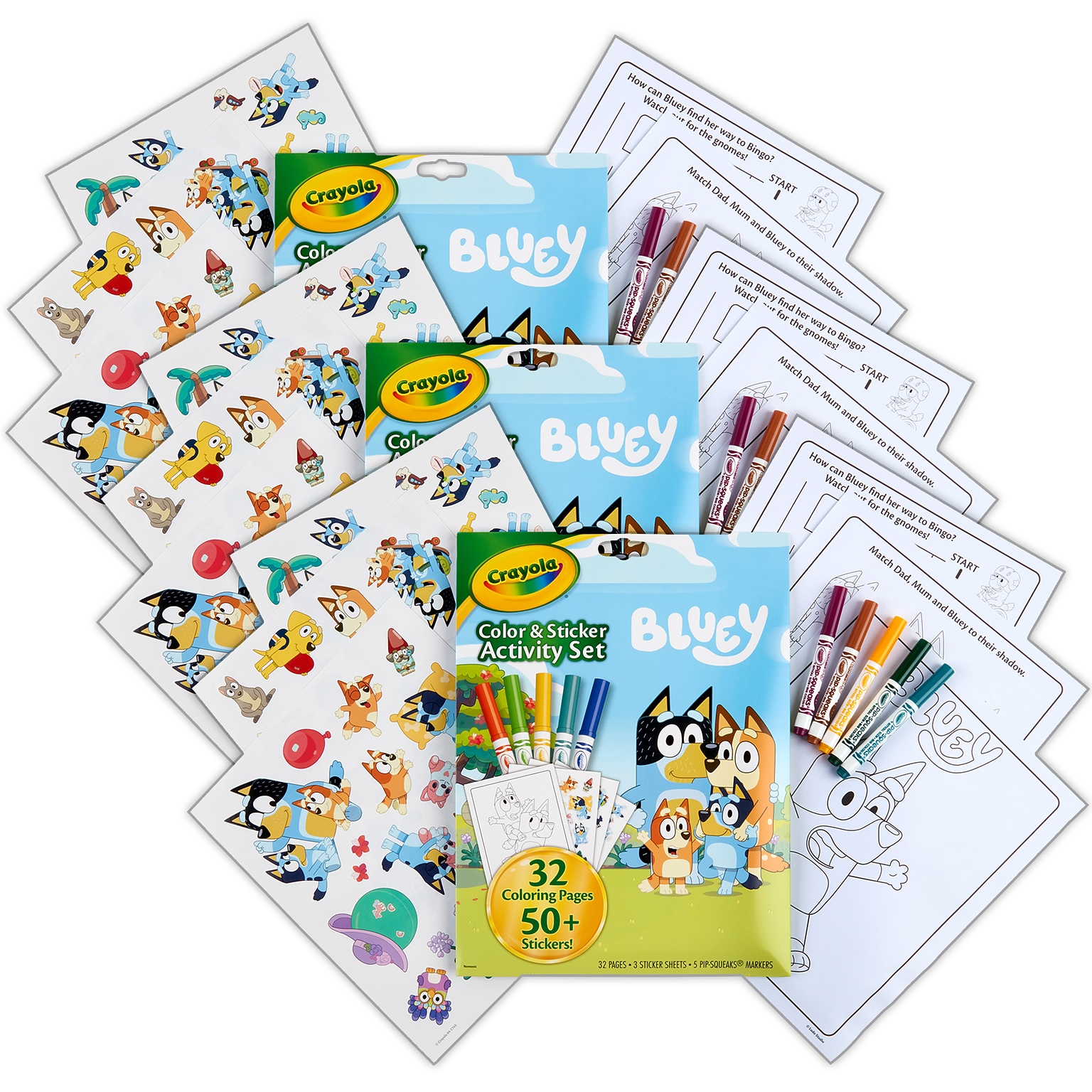 Crayola Color & Sticker: Bluey Activity Book, 3 Sets/Bundle (BIN042743-3)