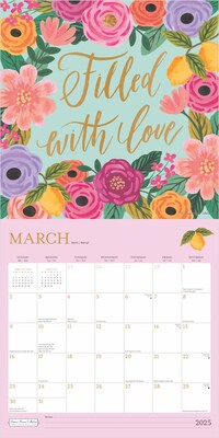 2025 Plato Bonnie Marcus 12" x 24" Monthly Square Wall Calendar, (9781975480097)