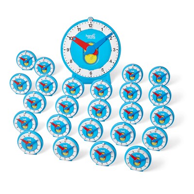 hand2mind Advanced NumberLine Clock Class Set, White/Blue (93412)