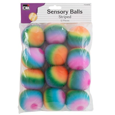Charles Leonard Sensory Balls, Multicolored, 12/Pack (AVTCL95678)