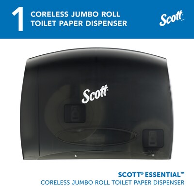 Scott Essential Coreless Jumbo Roll Bath Tissue Dispenser, Black (09602)