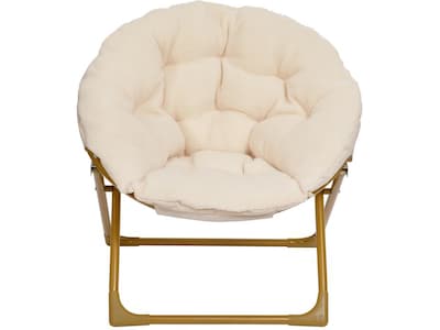 Flash Furniture Gwen Faux Fur Kids Folding Saucer Chair, Ivory (FV-FMC-030-IV-SGD-GG)