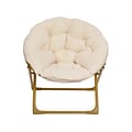 Flash Furniture Gwen Faux Fur Kids Folding Saucer Chair, Ivory (FV-FMC-030-IV-SGD-GG)