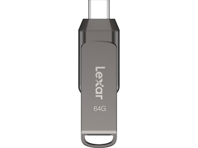 Lexar JumpDrive D400 Dual 64GB USB 3.1 Flash Drive, Titanium (LJDD400-64G-BNU)