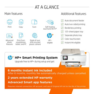 HP ENVY Inspire 7955e Wireless Color All-in-One Inkjet Printer Includes 6 months of FREE Ink with HP+ (1W2Y8A)