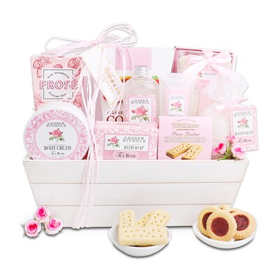 Alder Creek Roses for Relaxation Spa Gift Basket, Pink (FG04413)