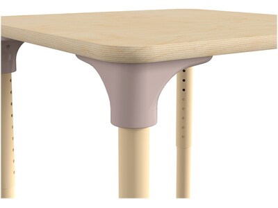 Flash Furniture Bright Beginnings Hercules Square Table, 24" x 24", Height Adjustable, Beech (MK-ME088023-GG)