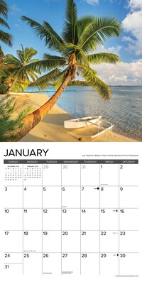 2027 Willow Creek Tropical Islands 12" x 12" Monthly Wall Calendar, Assorted Colors (62685)