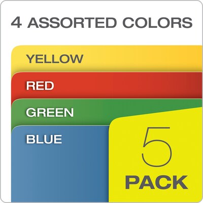 Pendaflex File Pocket, 5 1/4 Expansion, Letter Size, Assorted Colors, 5/Pack (1534G5ASST)