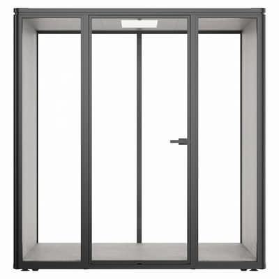 Uncaged Ergonomics Modular Acoustic Office Pod with Ventilation, Lighting and Power, Large, White (POD-L-White)