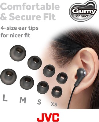 JVC Gumy Connect Earbuds, Black (HAFR9UCB)