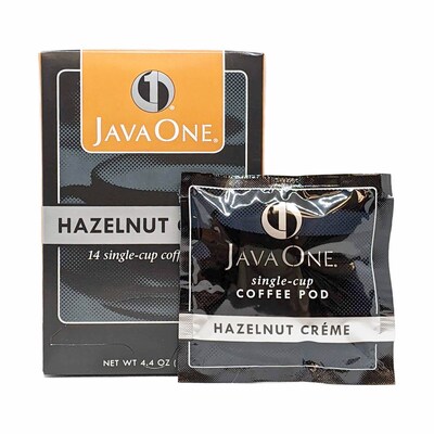 JavaOne Hazelnut Crème Coffee Soft Pods, Light Roast, 84/Carton (JTC70506CT)