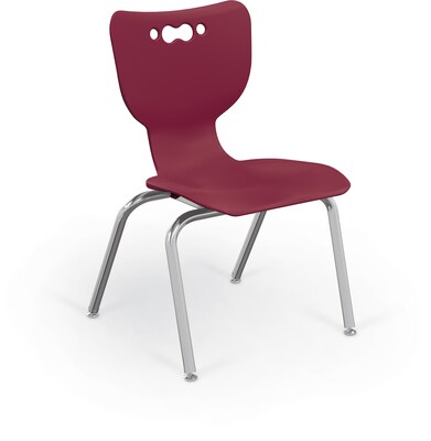 MooreCo 14 Hierarchy Student Chair with 4 Legs, Maroon/Chrome Base (703673561433)