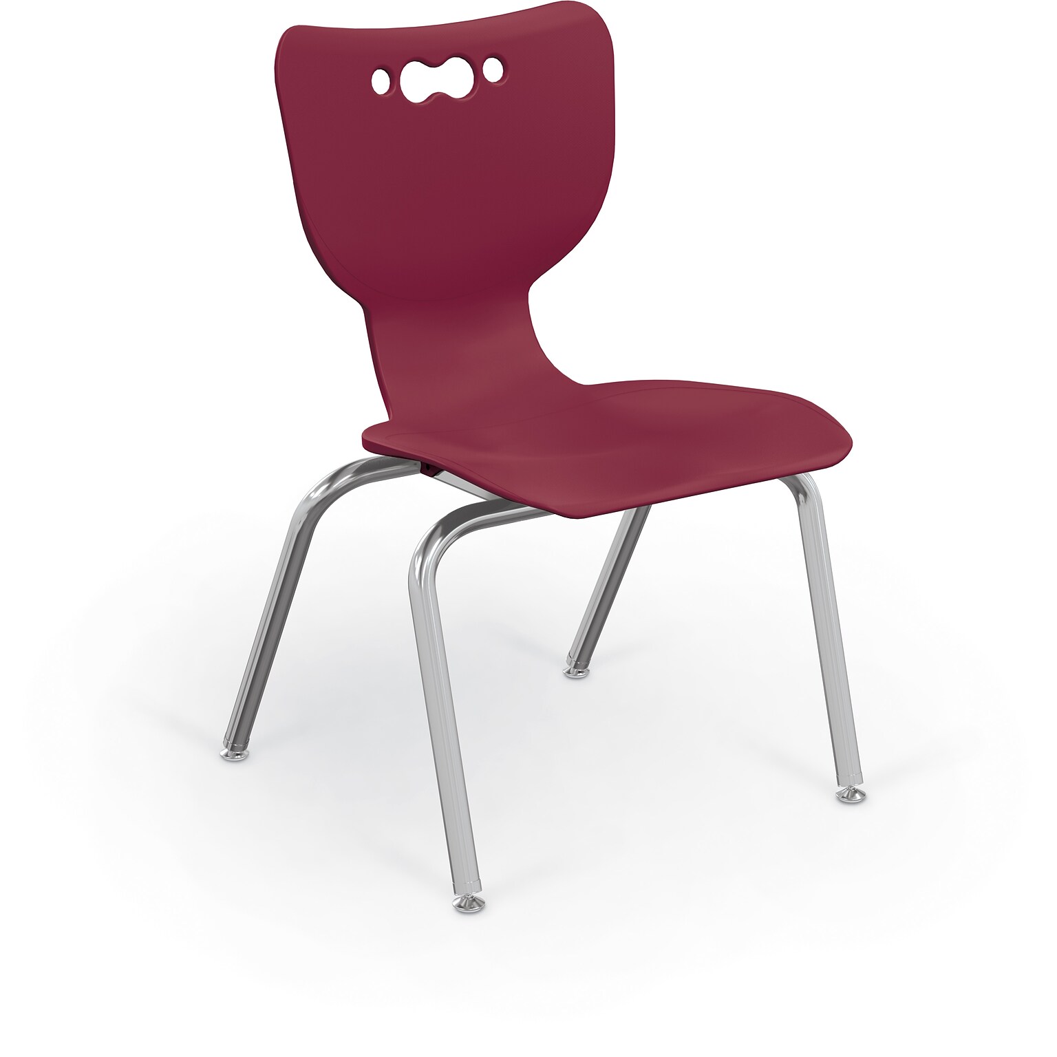 MooreCo 14 Hierarchy Student Chair with 4 Legs, Maroon/Chrome Base (703673561433)