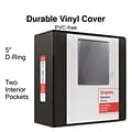 Staples® Standard 5 3 Ring View Binder with D-Rings, Black (26359-CC)