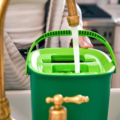 Libman Rinse n Wring Microfiber Butterfly Mop & Bucket Kit, Green (1516001)