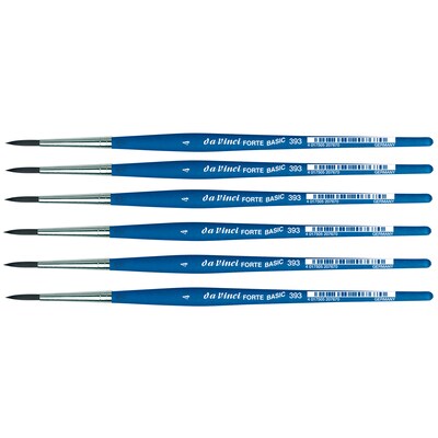 da Vinci FORTE BASIC Acrylic Synthetic Bristle, Round Brush, 6/Pack (DVXVA3934-6)