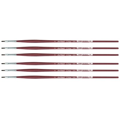 da Vinci COLLEGE Oil and Acrylic Synthetic Bristle, Flat Brush, 6/Bundle (DVXVA87402-6)